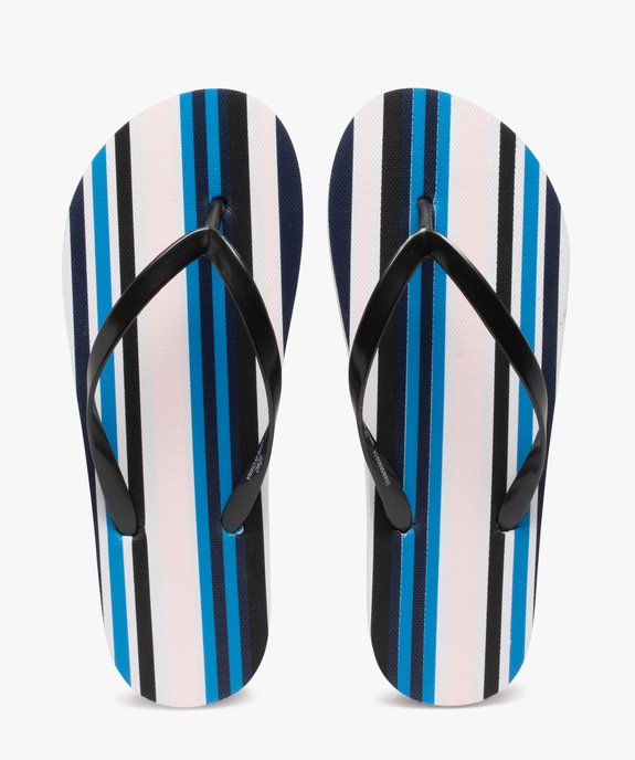 Tongs femme à semelle imprimée et fines brides vue2 - GEMO (PLAGE) - GEMO