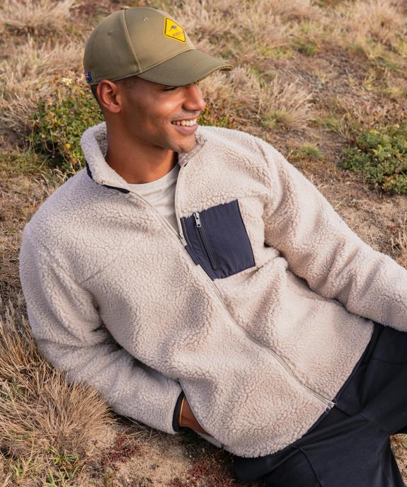 Veste polaire homme zippé en sherpa vue6 - GEMO (HOMME) - GEMO