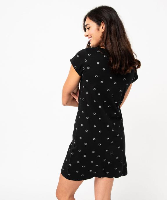 Chemise de nuit imprimée à manches courtes femme vue3 - GEMO 4G FEMME - GEMO