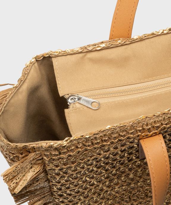 Cabas grand format en paille de papier femme vue4 - GEMO (ACCESS) - GEMO