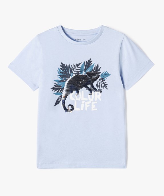 Tee-shirt garçon avec motif en sequins réversibles vue2 - GEMO (ENFANT) - GEMO