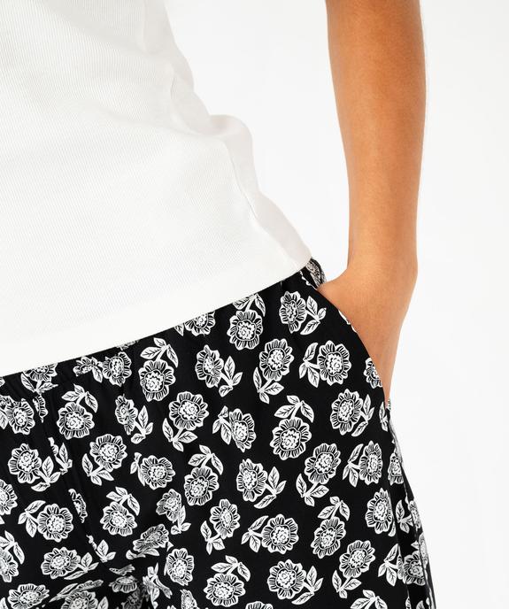Bas de pyjama large en viscose imprimée femme vue5 - GEMO 4G FEMME - GEMO