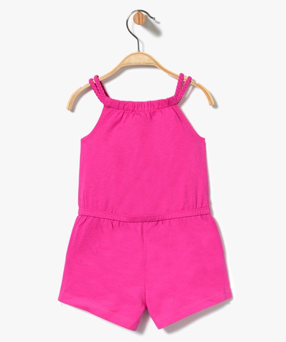 Combishort imprimé à bretelles tressées et taille élastiquée vue2 - GEMO(BEBE DEBT) - GEMO