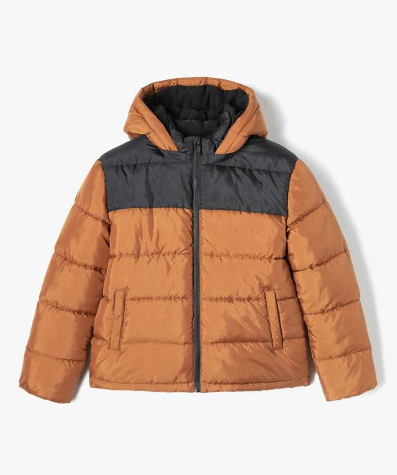 Blouson matelassé bicolore à capuche amovible garçon vue1 - GEMO 4G GARCON - GEMO