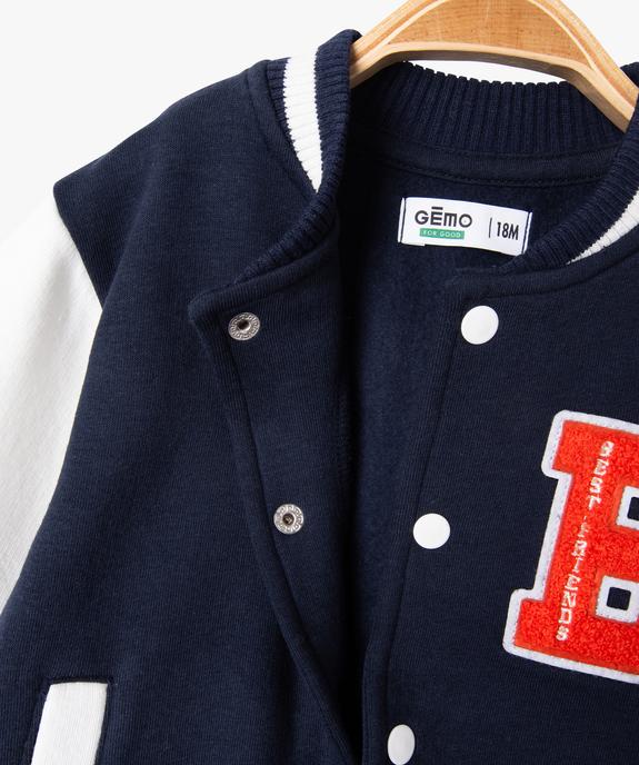 Sweat boutonné bicolore bébé garçon vue5 - GEMO 4G BEBE - GEMO