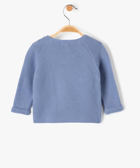 Gilet brassière bébé en maille fantaisie coloris uni vue3 - GEMO(BB COUCHE) - GEMO