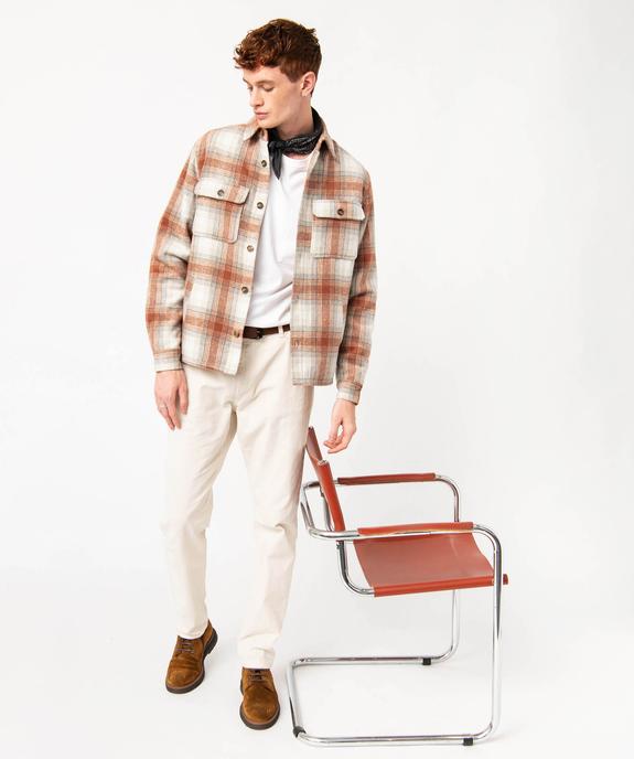 Surchemise à carreaux doublée sherpa homme vue5 - GEMO (HOMME) - GEMO