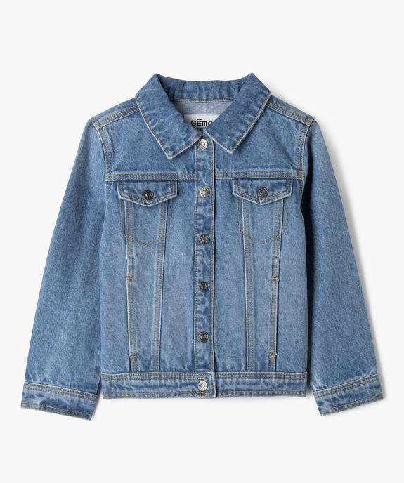 Veste en jean denim 100% coton fille vue1 - GEMO 4G FILLE - GEMO