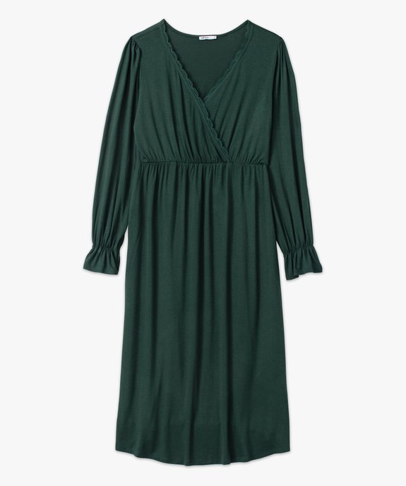 Robe de grossesse manches longues à col cache-cœur en jersey femme vue4 - GEMO (MATER) - GEMO