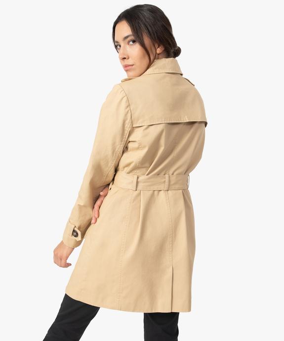 Trench court femme avec ceinture vue3 - GEMO(FEMME PAP) - GEMO
