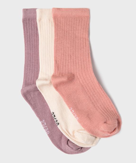 Chaussettes en maille côtelée fille (lot de 3) vue1 - GEMO 4G FILLE - GEMO