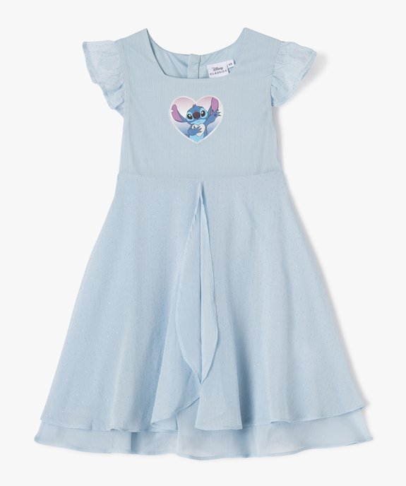 Robe longue à manches courtes en voile et paillettes fille - Stitch vue2 - LILO & STITCH - GEMO
