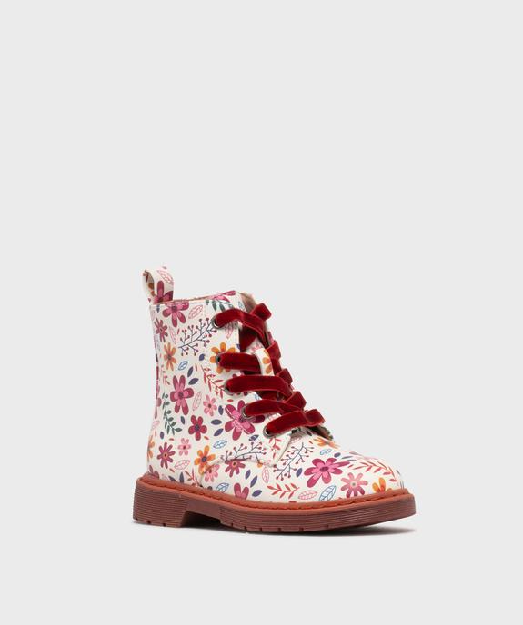 Bottines à lacets en velours avec zip intérieur fille  vue9 - LOVELY WINGS GEMO FOR GOOD - GEMO
