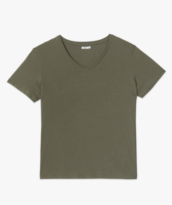 Tee-shirt femme grande taille à col V et manches courtes vue4 - GEMO (G TAILLE) - GEMO
