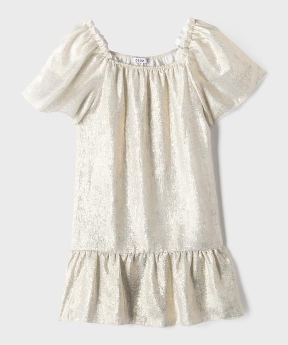 Robe de cérémonie aux reflets métallisés fille vue1 - GEMO (ENFANT) - GEMO