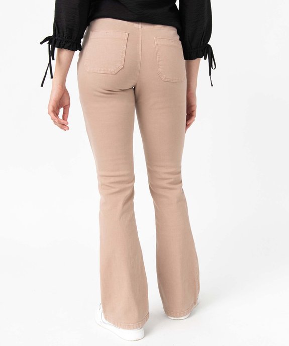 Pantalon femme en toile extensible coupe Bootcut vue3 - GEMO(FEMME PAP) - GEMO