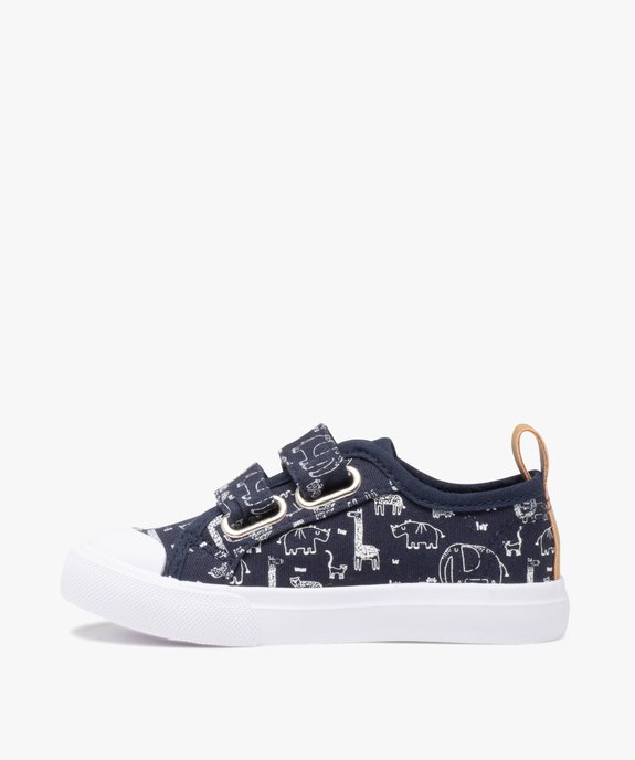 Baskets garçon à scratch dessus toile motifs animaux vue3 - GEMO 4G GARCON - GEMO