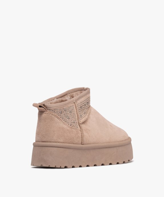 Boots fourrés avec strass et semelle plateforme femme - Claudia Ghizzani vue4 - SANS MARQUE - GEMO
