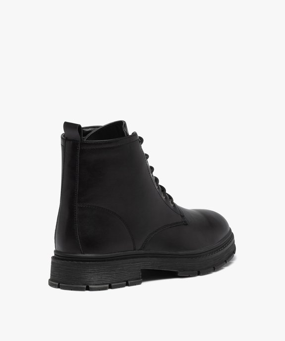 Boots homme unies à semelle crantée style rock vue4 - GEMO (CASUAL) - GEMO