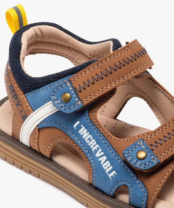 Sandales garçon avec brides scratch style sportswear - Gepy vue6 - GEPY - GEMO
