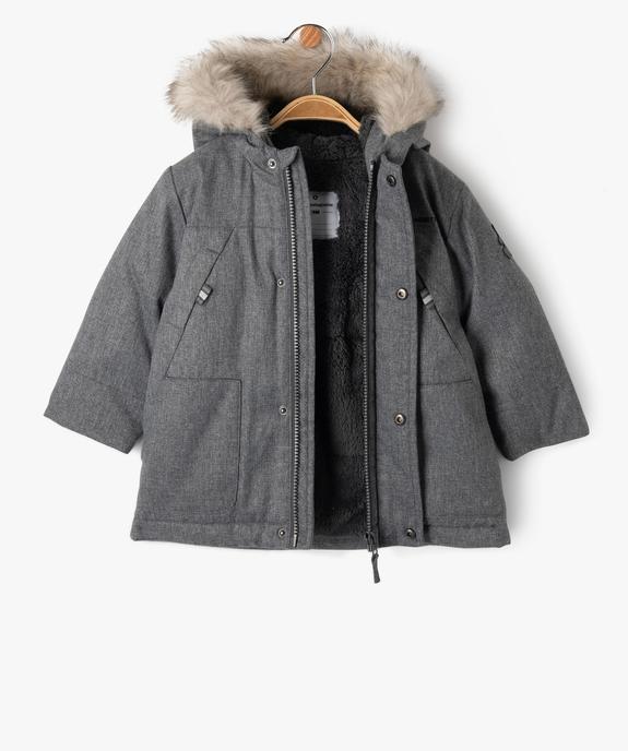 Manteau à capuche doublé peluche bébé garçon - LuluCastagnette vue4 - LULUCASTAGNETTE - GEMO