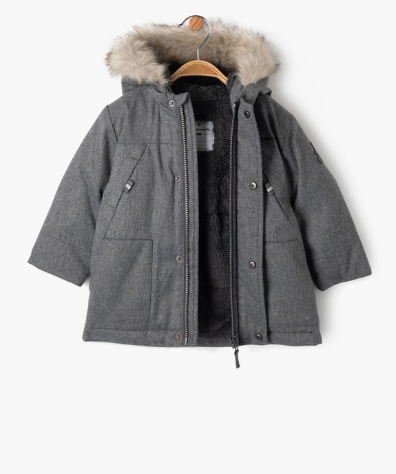 Manteau à capuche doublé peluche bébé garçon - LuluCastagnette vue4 - LULUCASTAGNETTE - GEMO