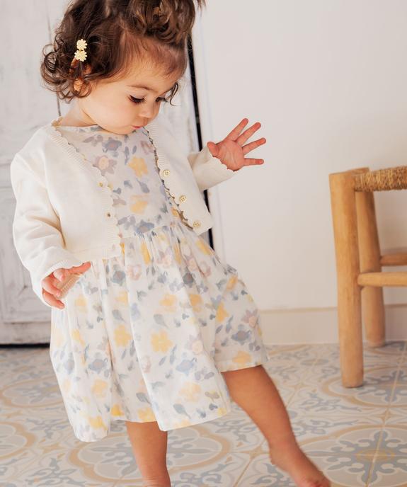 Gilet court aux finitions dentelées bébé fille vue4 - GEMO(BEBE DEBT) - GEMO