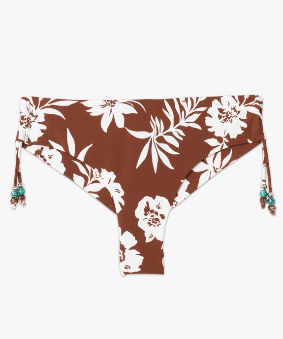Bas de maillot de bain femme à motifs fleuris forme tanga vue4 - GEMO (PLAGE) - GEMO