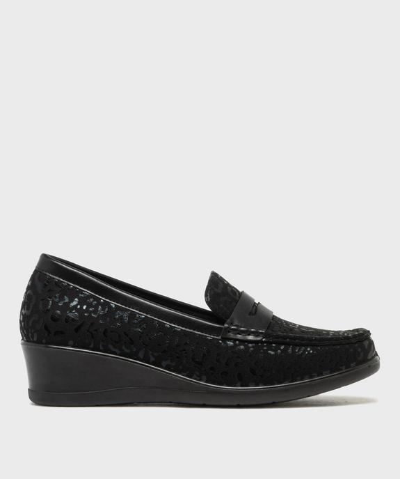 Mocassins confort en suédine à talon compensé femme - g'flex vue1 - G'FLEX - GEMO