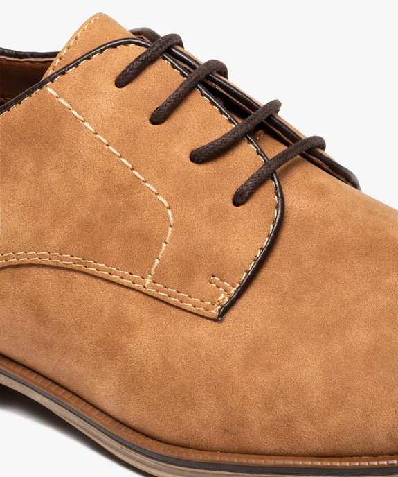 Derbies homme unis en matière mate fermeture lacets vue6 - GEMO(URBAIN) - GEMO