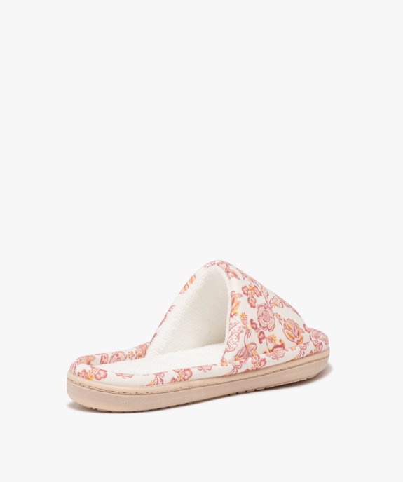 Chaussons femme mules en jersey imprimé avec semelle épaisse vue4 - GEMO 4G FEMME - GEMO