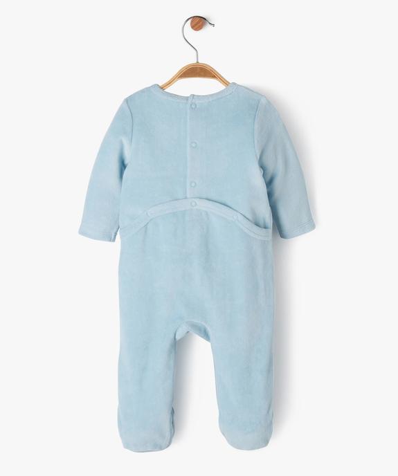 Pyjama en velours à pont-dos pressionné bébé vue3 - GEMO(BB COUCHE) - GEMO