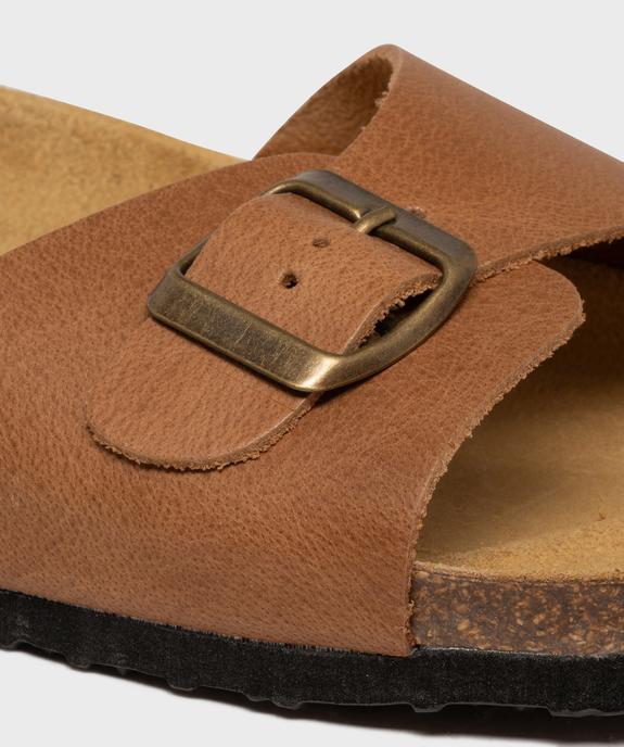 Mules ouvertes dessus cuir avec boucle métallique homme  Tanéo vue6 - TANEO GEMO FOR GOOD - GEMO