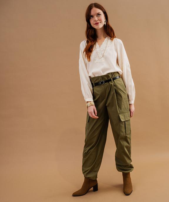 Blouse manches longues bohème à dentelle femme vue5 - GEMO(FEMME PAP) - GEMO