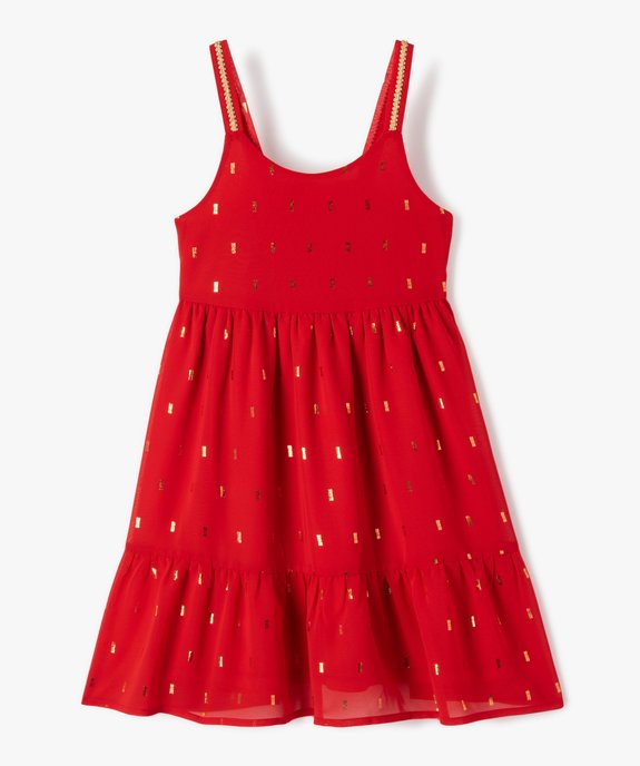 Robe de cérémonie à bretelles avec motifs pailletés fille vue1 - GEMO (ENFANT) - GEMO