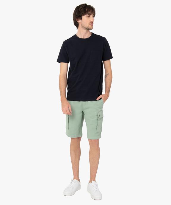 Bermuda homme coupe cargo au coloris unique vue5 - GEMO (HOMME) - GEMO