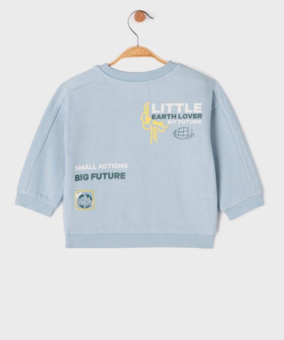 Sweat avec inscriptions « Green » bébé garçon vue3 - GEMO 4G BEBE - GEMO