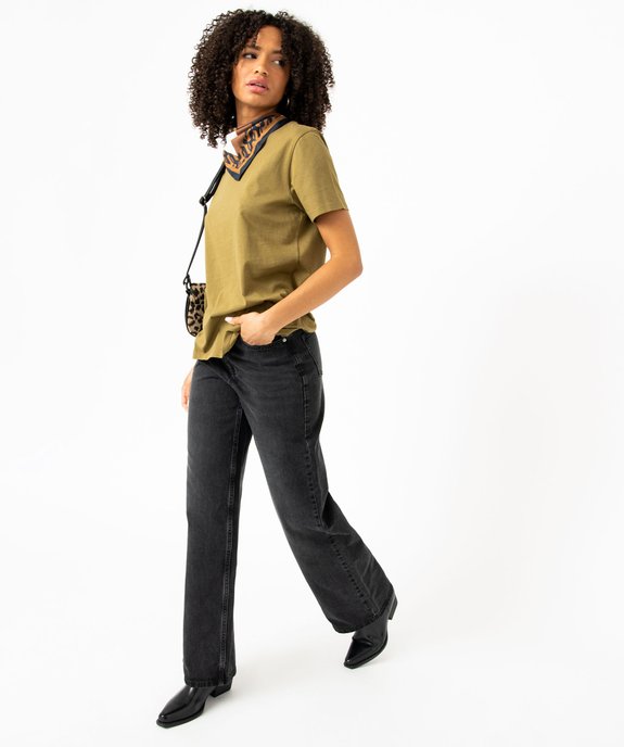 Jean "Wide leg" taille haute coloris délavé femme vue5 - GEMO(FEMME PAP) - GEMO