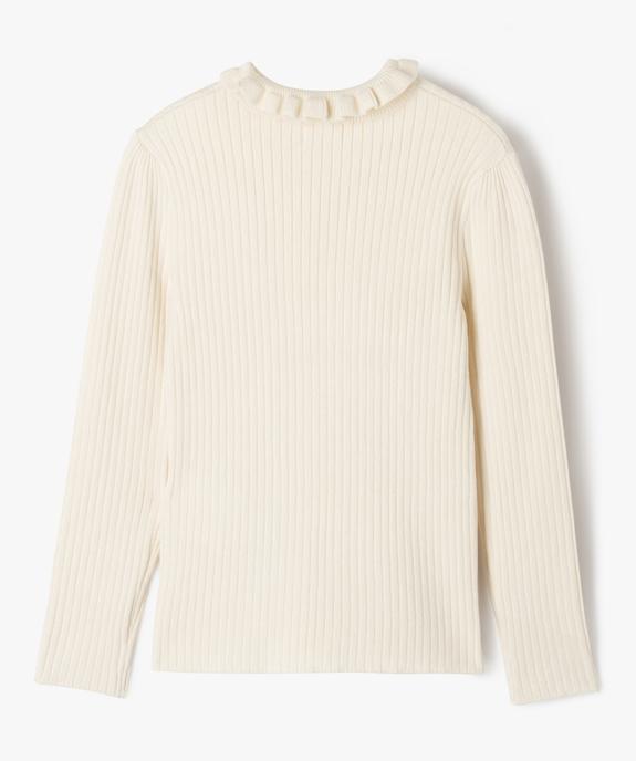 Pull en maille côtelée avec col montant froncé fille vue4 - GEMO (ENFANT) - GEMO