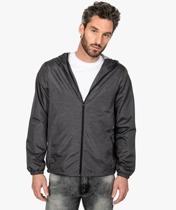 Blouson homme coupe-vent à capuche doublé jersey vue1 - GEMO (HOMME) - GEMO