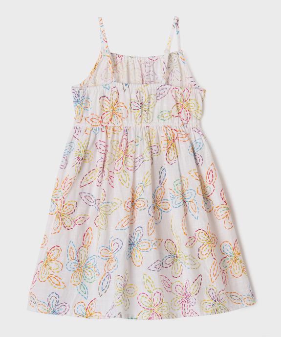 Robe à bretelles en coton à motifs fleuris fille vue4 - GEMO (ENFANT) - GEMO