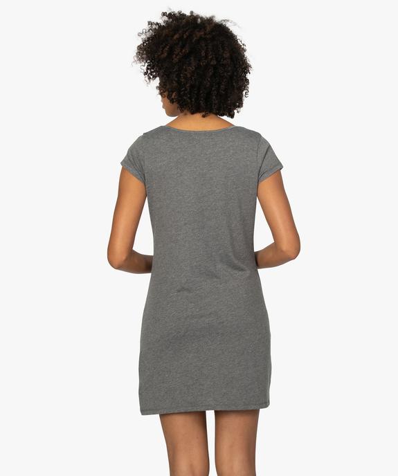 Chemise de nuit imprimée à manches courtes femme vue3 - GEMO 4G FEMME - GEMO