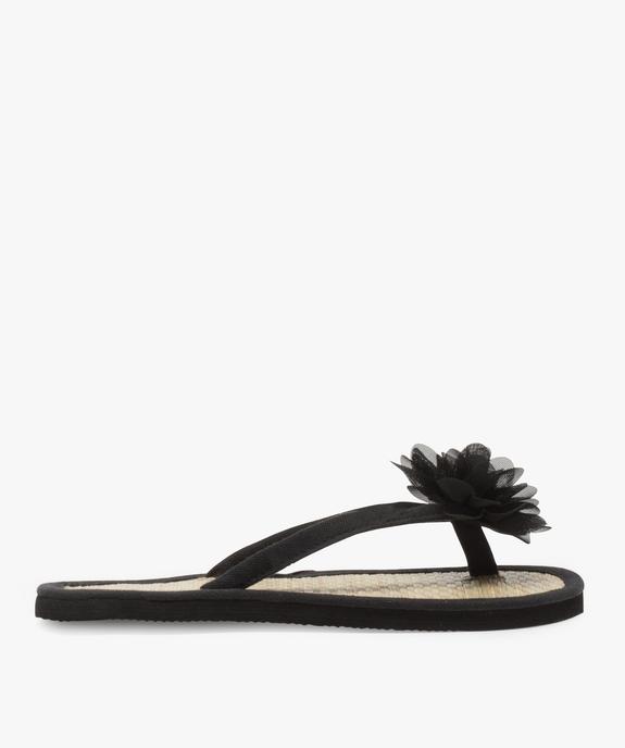 Tongs fille avec fleur en tissu et semelle en paille vue2 - GEMO (ENFANT) - GEMO