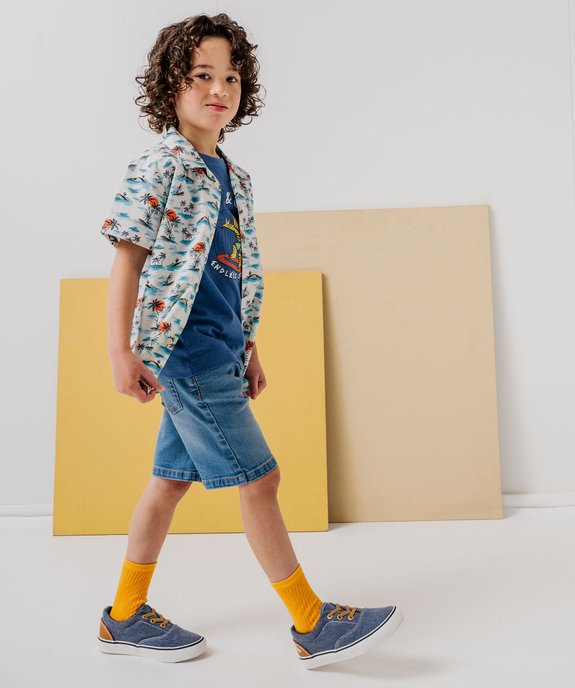 Chemise manches courtes imprimé tropical garçon vue1 - GEMO (ENFANT) - GEMO