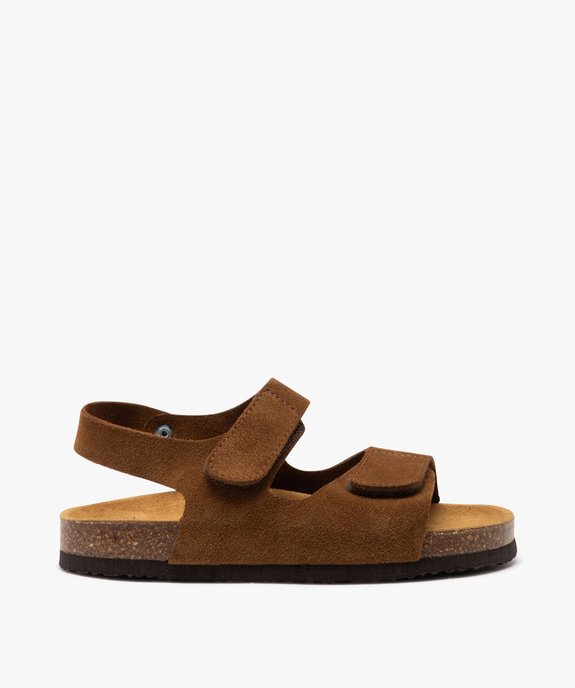Sandales garçon unies dessus en cuir suédé et à scratch vue1 - BUGGY GEMO FOR GOOD - GEMO