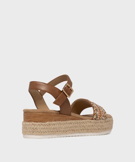 Sandales à talon compensé avec strass et semelle de corde femme vue4 - VALENTINA BALDA - GEMO