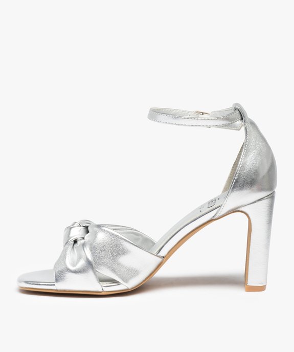 Sandales femme à talon fermé et brides métallisées vue4 - GEMO(URBAIN) - GEMO