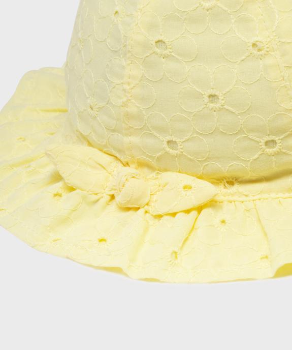 Chapeau brodé avec noeud bébé fille vue2 - GEMO 4G BEBE - GEMO