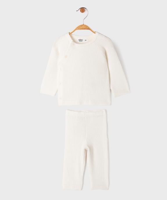 Ensemble 2 pièces en maille bébé fille : pull et pantalon vue1 - GEMO 4G BEBE - GEMO