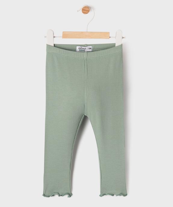 Legging en maille côtelée avec bas froncé bébé fille  vue1 - GEMO 4G BEBE - GEMO